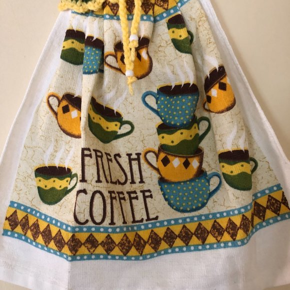 Crochet dress shape dish towel set, Handmade houswarming gift - Picture 11 of 13